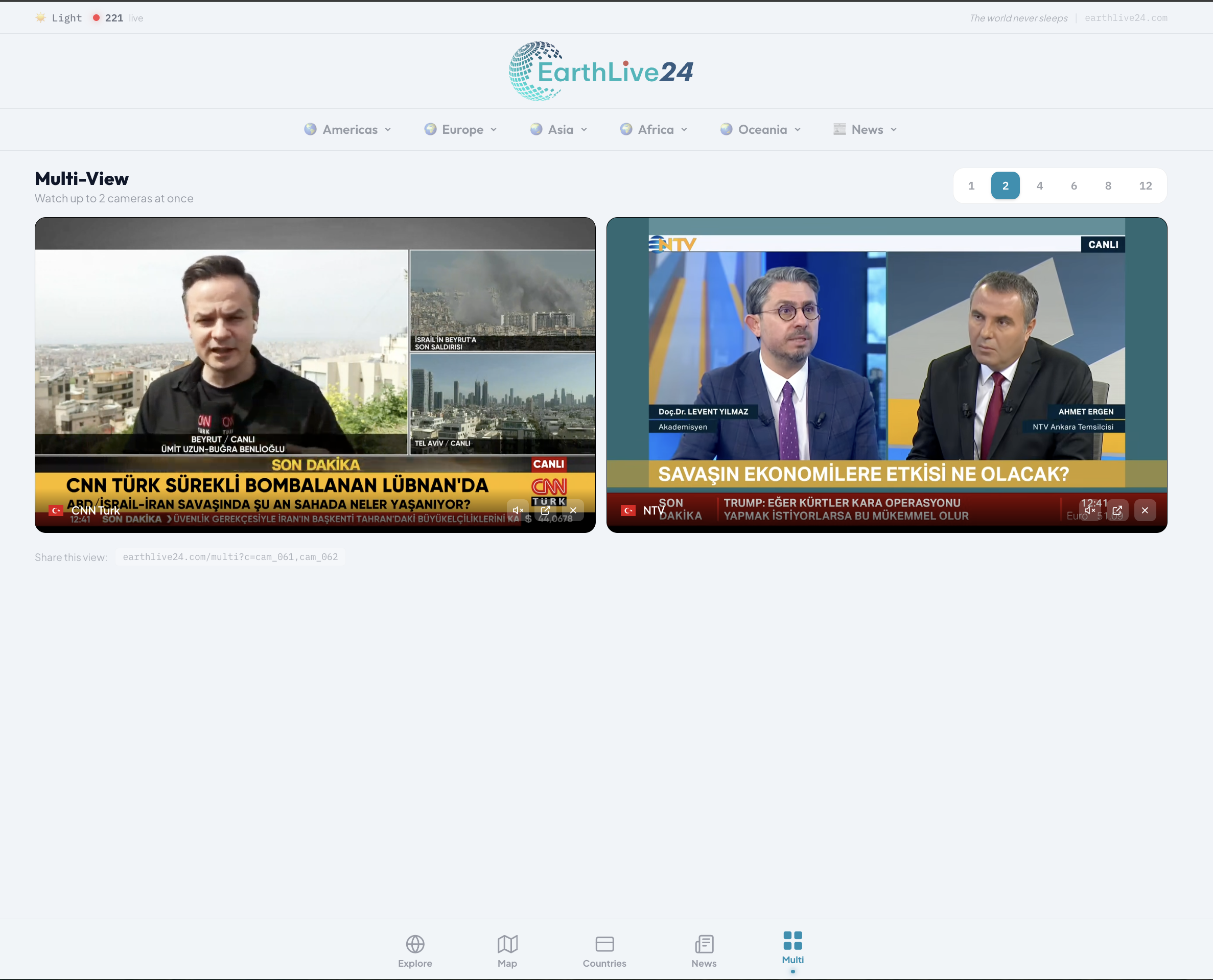 CNN Turk and NTV side by side